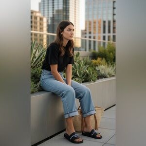 Givenchy Black Slide Sandals
